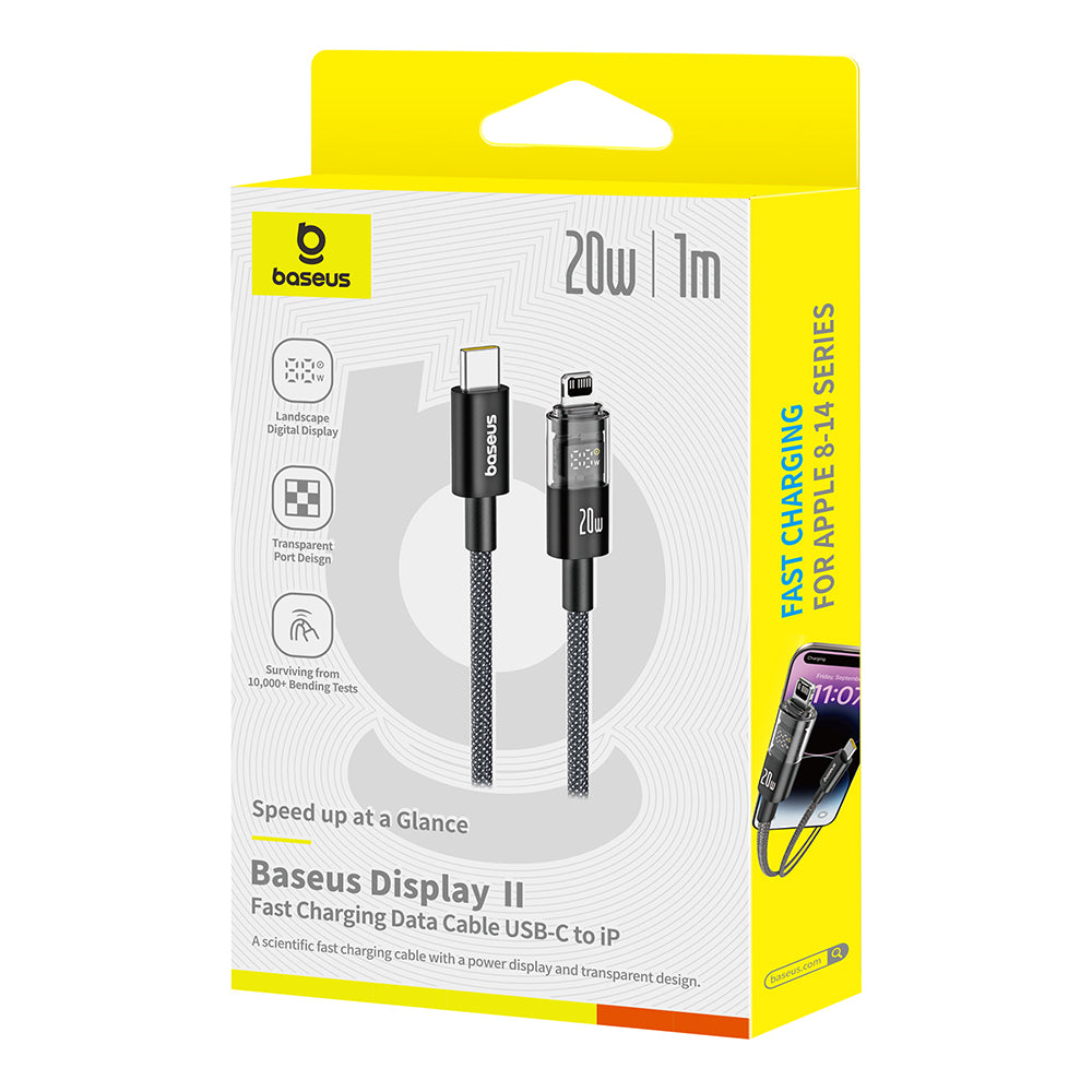 Cavo Dati e Ricarica USB-C - Lightning Baseus Display 2, 20W, 2m, Nero P10382703121-01