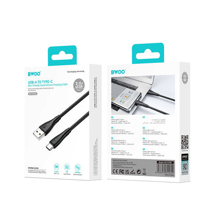 Cavo Dati e Ricarica USB-A - USB-C BWOO BO-X318C, 27W, 1m, Nero