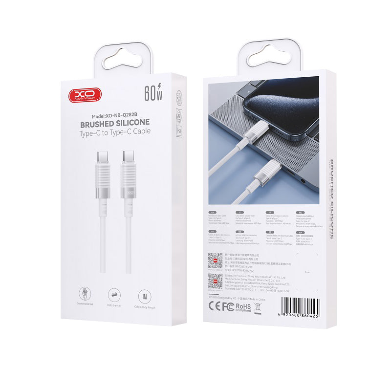 Cavo Dati e Ricarica USB-C - USB-C XO Design NB-Q282B, 60W, 1m, Bianco