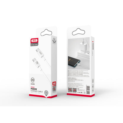 Cavo Dati e Ricarica USB-C - USB-C XO Design NB-Q190B, 60W, 2m, Bianco