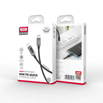 Cavo Dati e Ricarica USB-C - USB-C XO Design NB-Q203B Display, 60W, 1m, Nero
