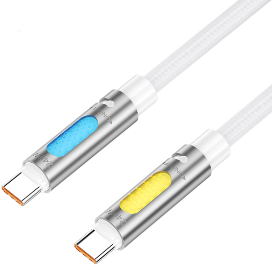 Cavo Dati e Ricarica USB-C - USB-C BWOO X325C-C Led, 240W, 1,2m, Bianco