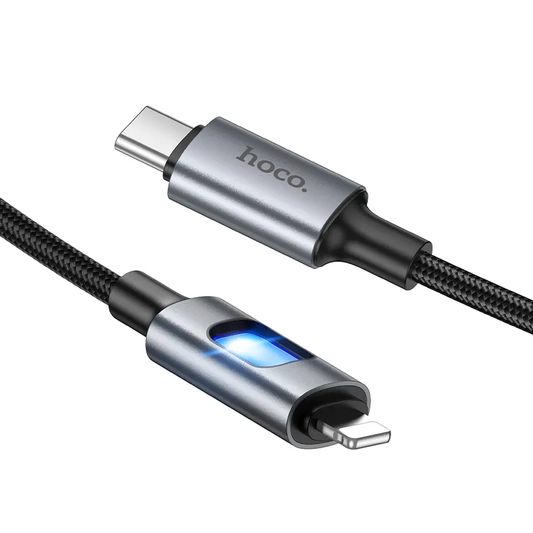 Cavo Dati e Ricarica USB-C - Lightning HOCO U144 Led, 27W, 1,2m, Nero
