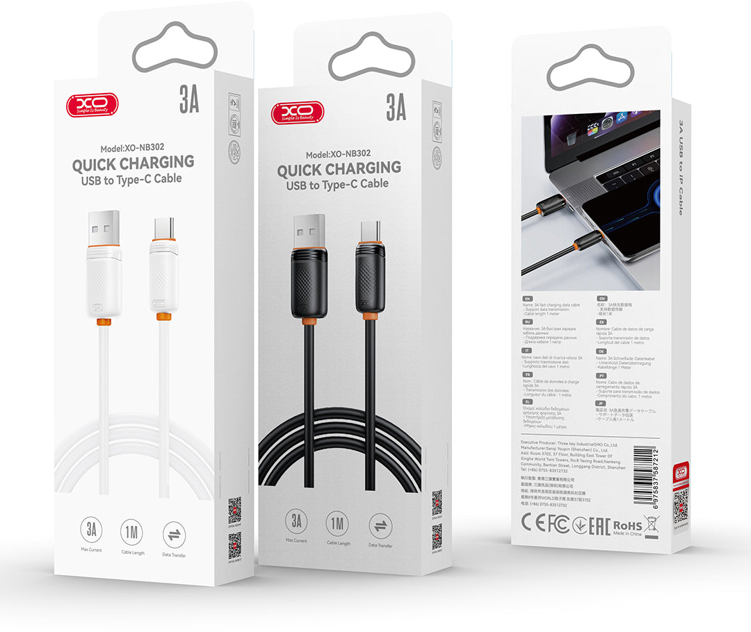 Cavo Dati e Ricarica USB-A - USB-C XO Design NB302, 18W, 1m, Bianco