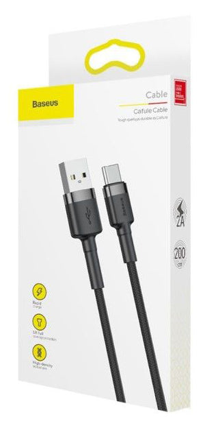 Cavo dati e ricarica USB-A - USB-C Baseus Cafule, 18W, 2m, grigio CATKLF-CG1