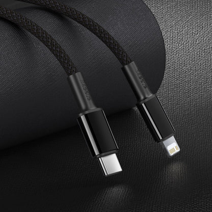 Cavo dati e ricarica USB-C - Lightning intrecciato ad alta densità di Baseus, 20W, 2 m, nero CATLGD-A01