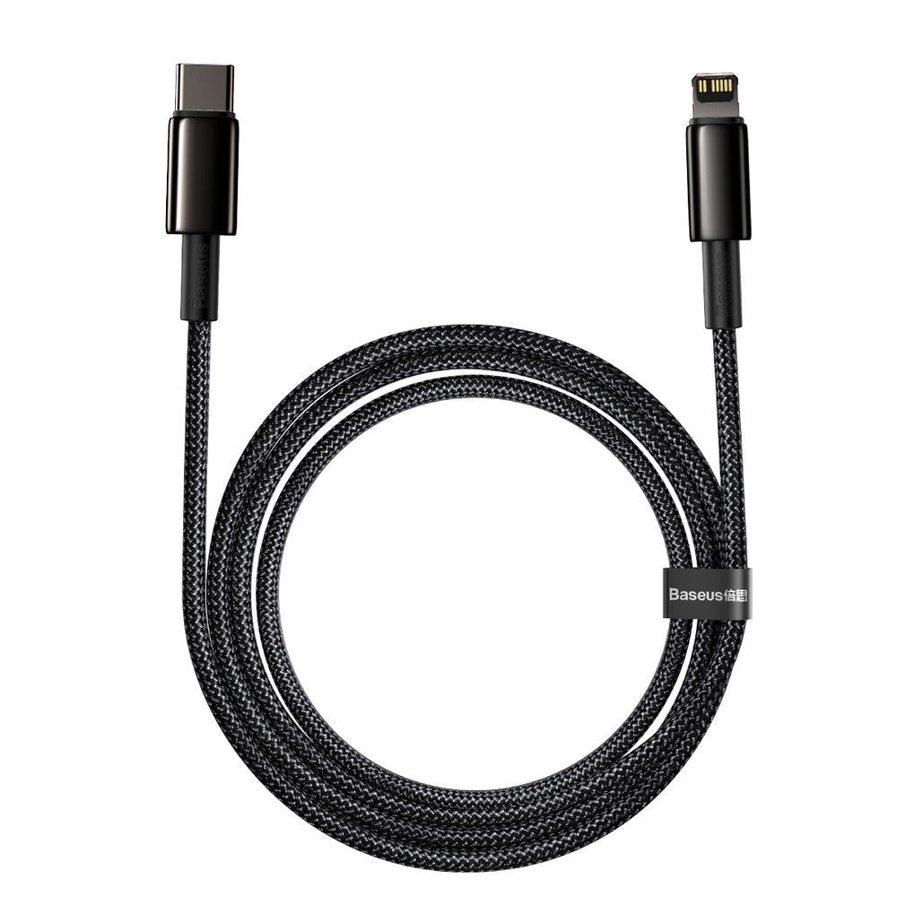 Cavo dati e ricarica USB-C - Lightning Baseus Tungsten Tungsten Gold, 20W, 2m, nero CATLWWJ-A01