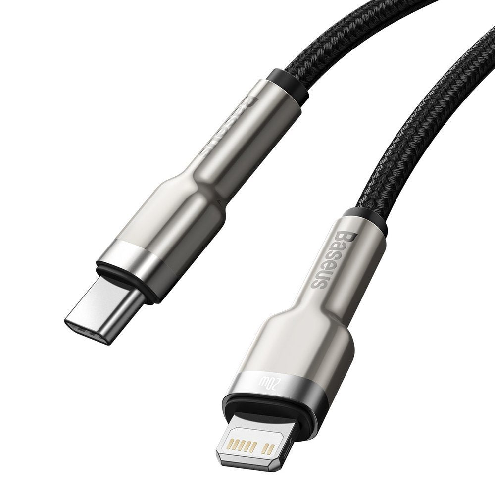 Cavo USB-C - Lightning per dati e ricarica Baseus Cafule Metal Series, 20W, 0,25m, nero CATLJK-01 