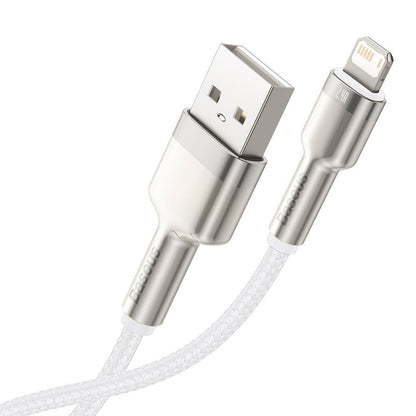 Cavo dati e ricarica USB-A - Lightning Baseus Cafule Metal Series, 18W, 1m, bianco CALJK-A02