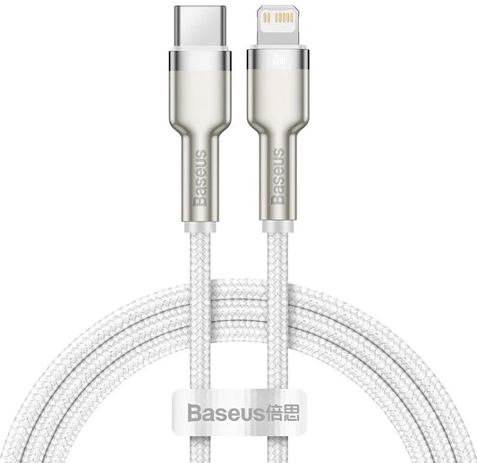 Cavo dati e ricarica USB-C - Lightning Serie Cafule Metal, 20W, 1m, bianco CATLJK-A02