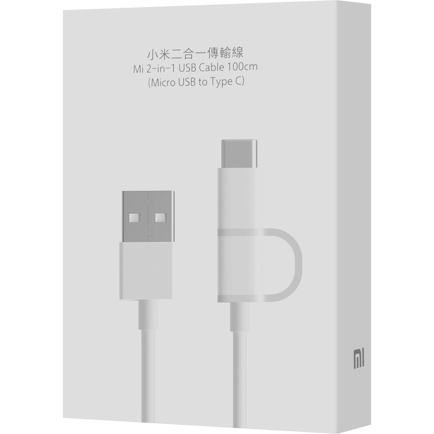 Cavo dati e ricarica USB-A - microUSB / USB-C Xiaomi Mi 2in1, 18W, 1m, bianco SJV4082TY 