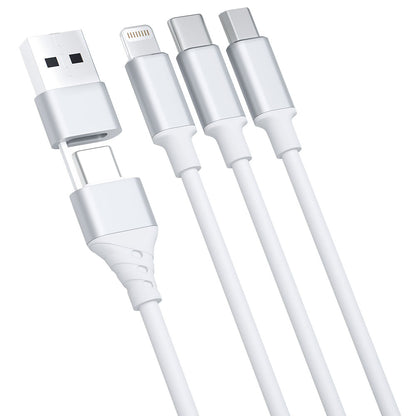 Cavo di ricarica USB-A / USB-C - Lightning / microUSB / USB-C 3MK Hyper 3in1, 12W, 1,5 m, bianco 