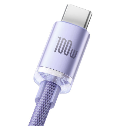 Cavo dati e ricarica da USB-A a USB-C Baseus Crystal Shine Series, 100W, 1,2 m, viola CAJY000405 