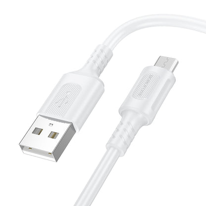 Cavo dati e ricarica USB-A - microUSB Borofone BX111 Feliz, 18W, 1m, bianco 