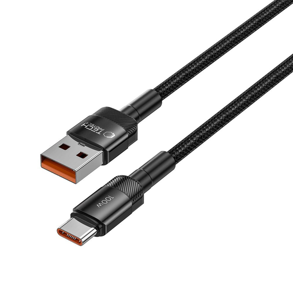 Cavo di ricarica e dati da USB-A a USB-C Tech-Protect Ultraboost EVO, 100W, 0,25 m, nero 