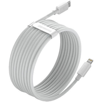 Baseus Simple Wisdom Cavo di ricarica e dati USB-C - Lightning Simple Wisdom, 20W, 1,5 m, Set 2 pezzi, bianco 