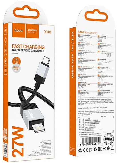 Cavo Dati e Ricarica USB-C - Lightning HOCO X110, 27W, 1m, Nero