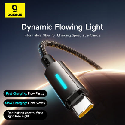 Cavo Dati e Ricarica USB-A - USB-C Baseus Lit Button Control, 100W, 2m, Nero P10379002121-01