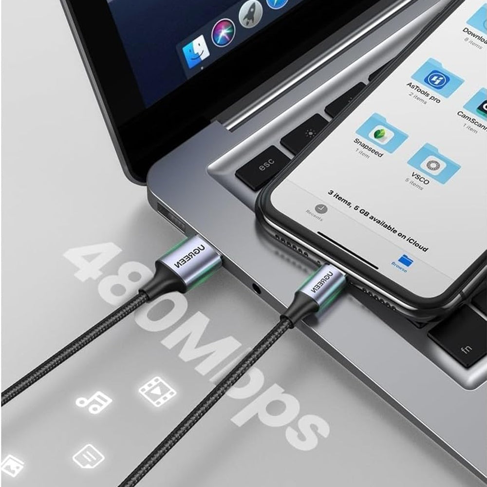 Cavo Dati e Ricarica USB-A - Lightning UGREEN US199, 18W, 1m, Grigio