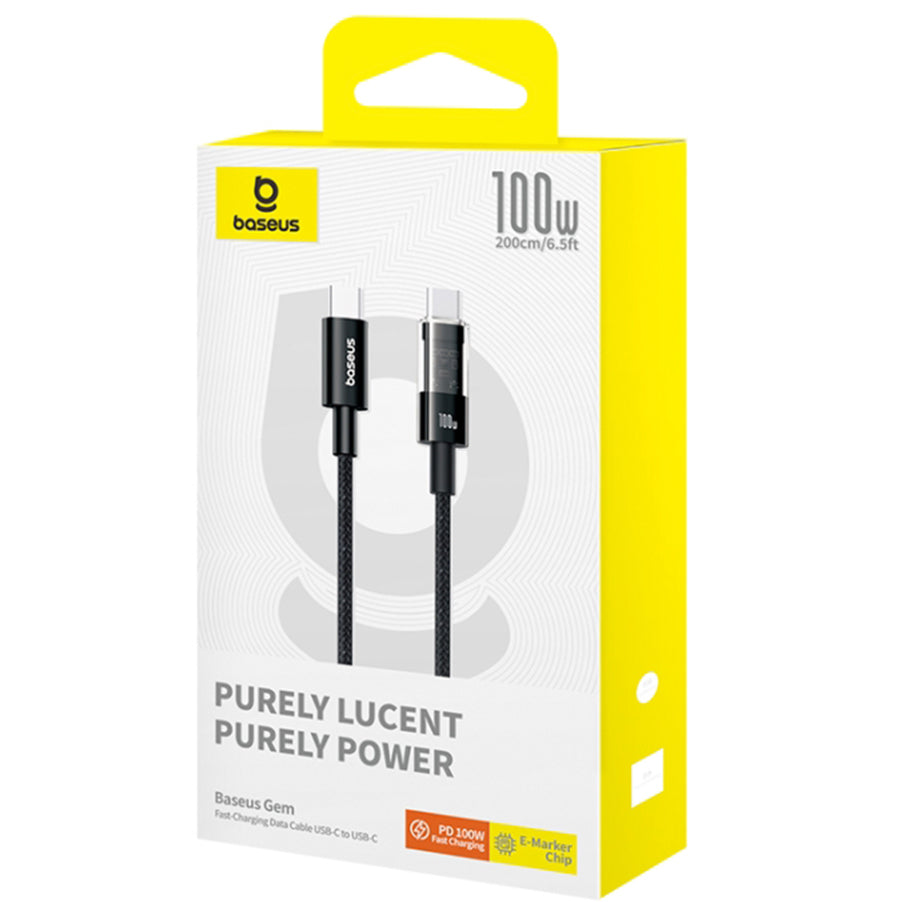 Cavo Dati e Ricarica USB-C - USB-C Baseus Gem, 100W, 2m, Nero P10373000111-01