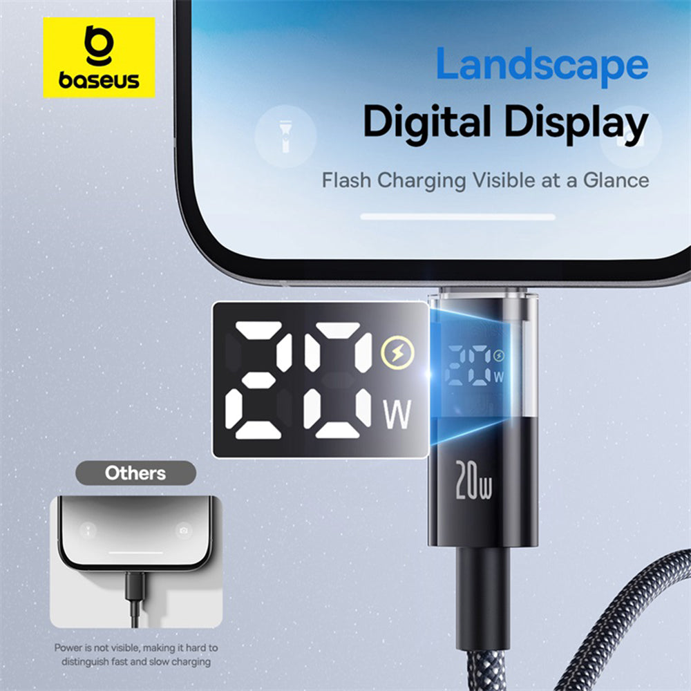 Cavo Dati e Ricarica USB-C - Lightning Baseus Display 2, 20W, 2m, Nero P10382703121-01