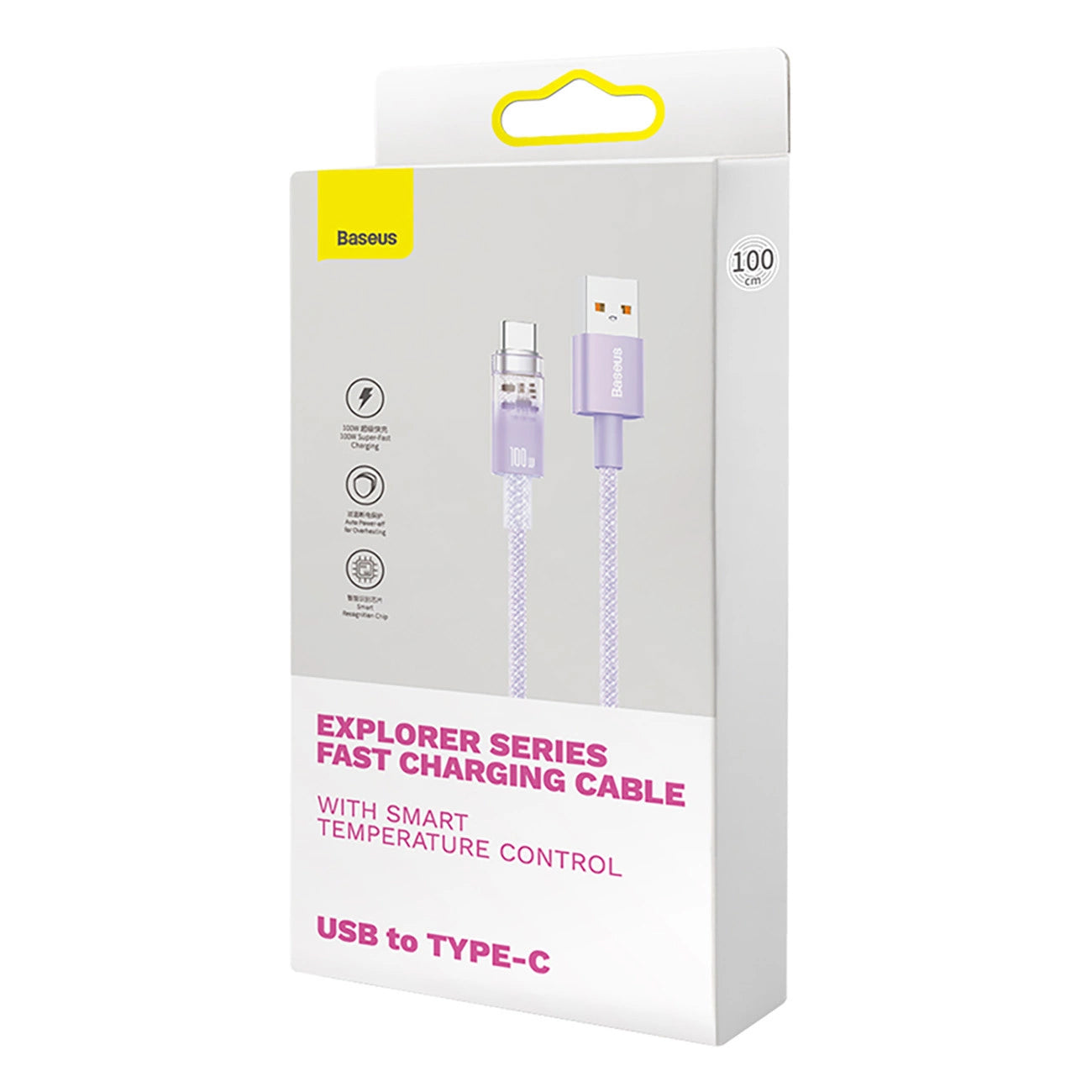 Cavo Dati e Ricarica USB-A - USB-C Baseus Explorer, 100W, 1m, Viola CATS010405