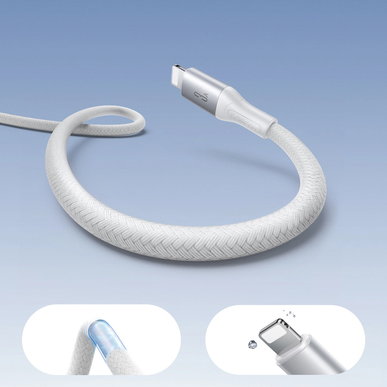 USB-A to Lightning Data and Charging Cable Joyroom S-A28 Flash, 18W, 2m, White