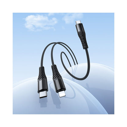 Cavo di Ricarica USB-C - Lightning / USB-C HOCO X123, 10W, 1m, Nero