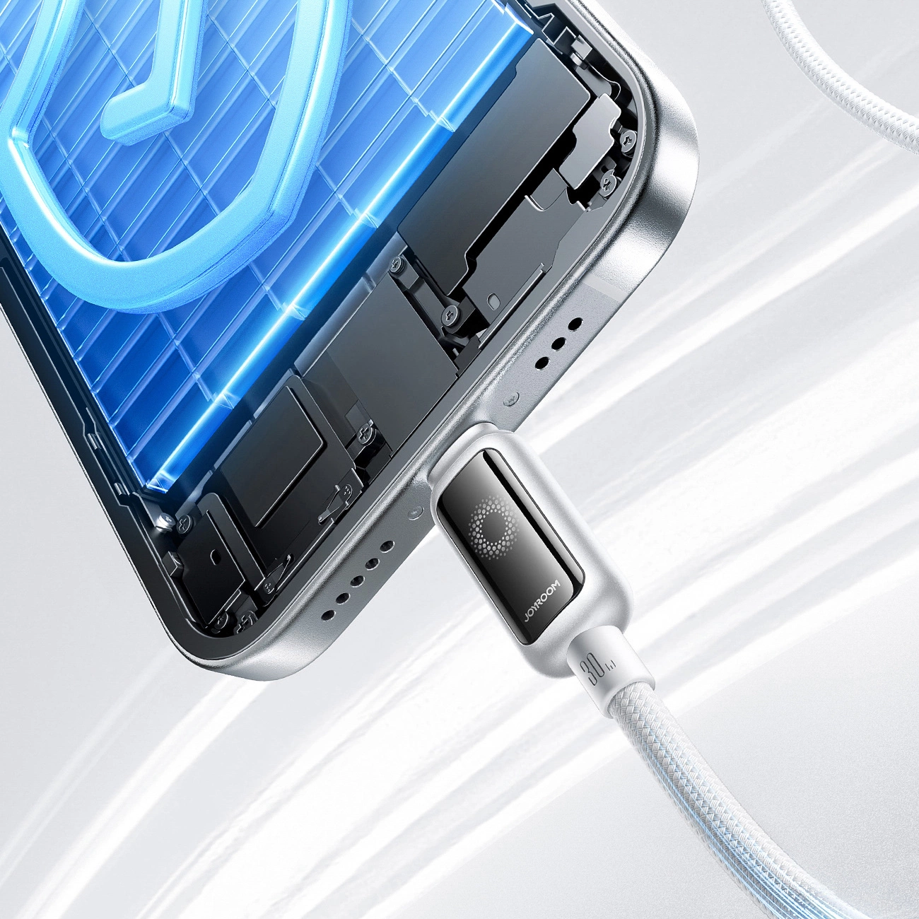 Cavo Dati e Ricarica USB-C - Lightning Joyroom S-A55 StarFlight Display, 30W, 1.2m, Bianco