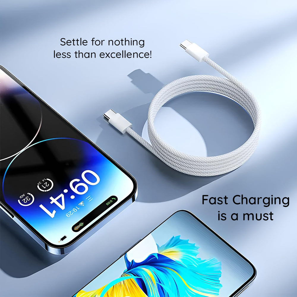 Cavo Dati e Ricarica USB-C - USB-C Lito LD04CC, 60W, 2m, Bianco