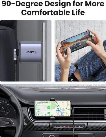 Cavo Dati e Ricarica USB-C - USB-C UGREEN US255 Angled, 60W, 3m, Grigio