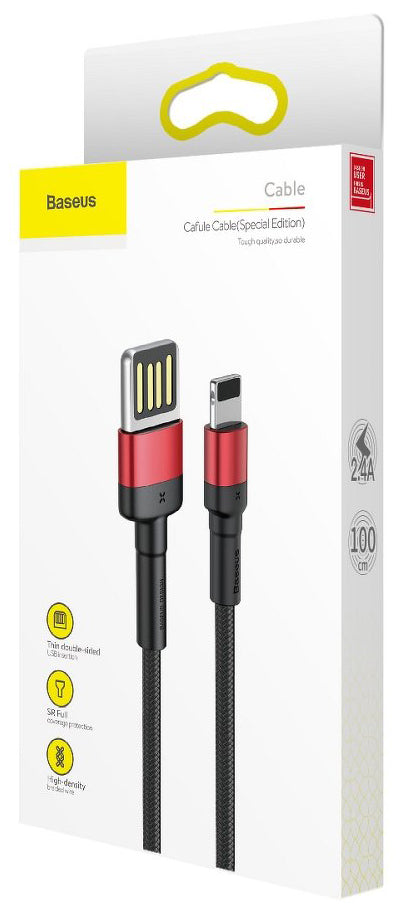 Cavo dati e ricarica USB-A - Lightning Baseus Cafule, 18W, 1m, rosso CALKLF-G91 