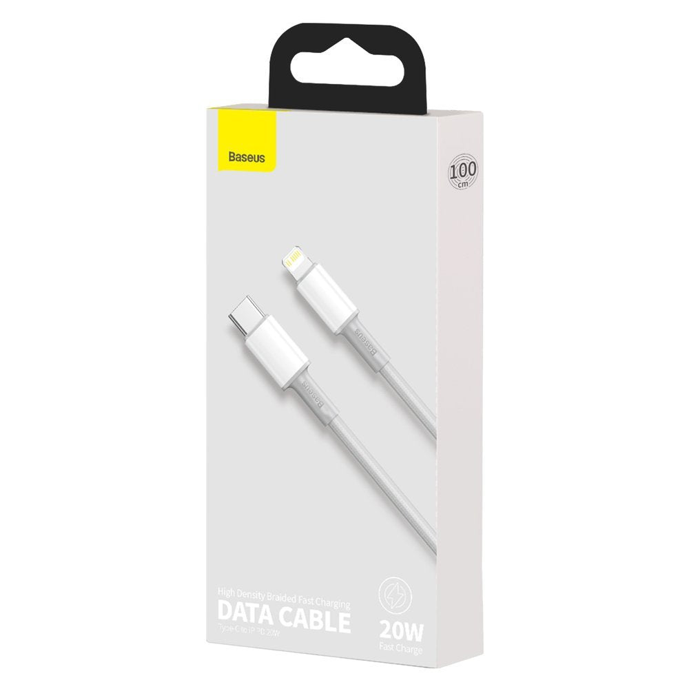 Cavo dati e ricarica USB-C - Lightning intrecciato ad alta densità di Baseus, 20W, 1 m, bianco CATLGD-02