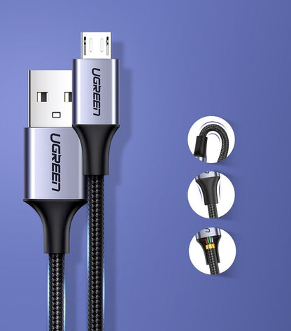 Cavo Dati e Ricarica USB-A - microUSB UGREEN US290, 18W, 1.5m, Nero