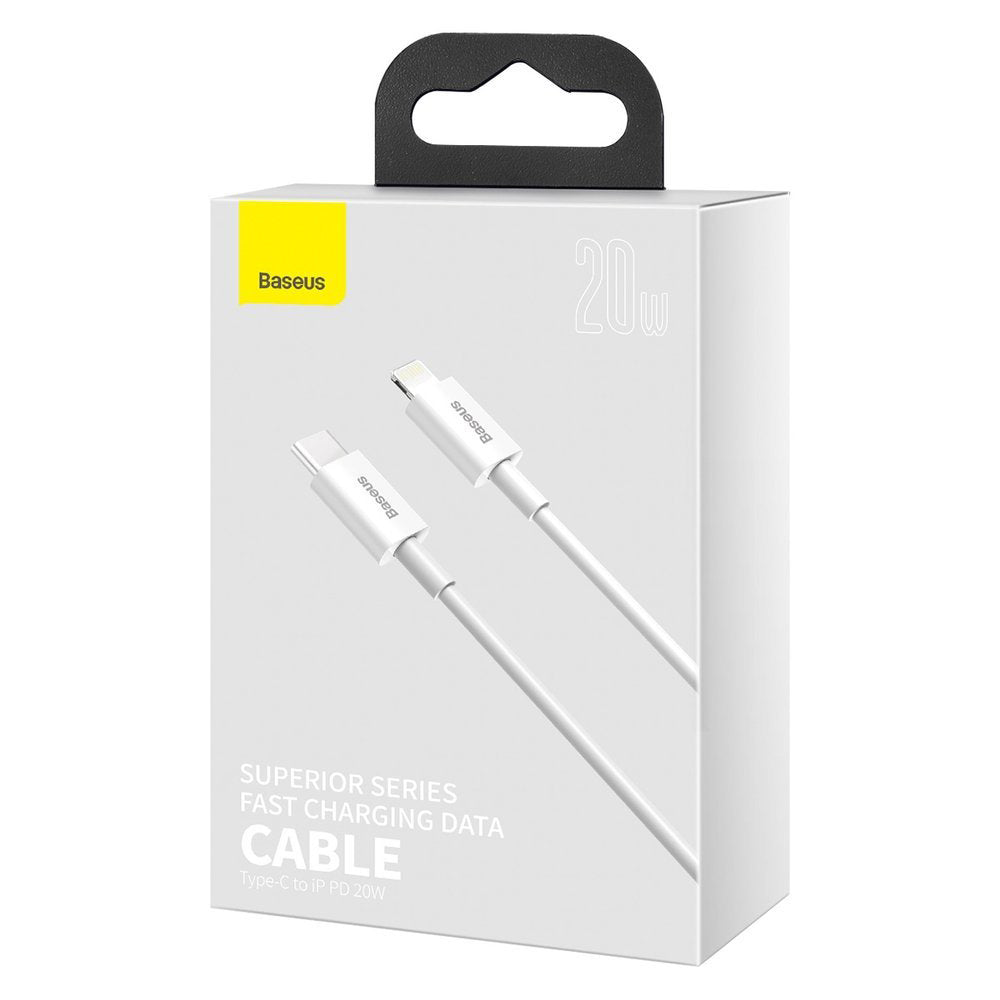 Cavo dati e ricarica USB-C - Lightning Baseus Serie Superiore, 20W, 0,25 m, bianco CATLYS-02 