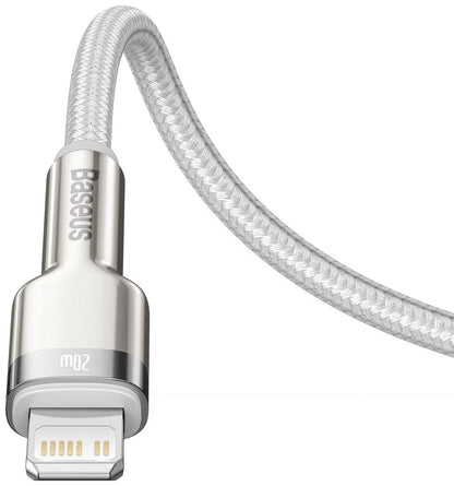 Cavo Dati e Ricarica USB-C - Lightning Baseus Cafule Metal Series, 20W, 2m, Bianco CATLJK-B02