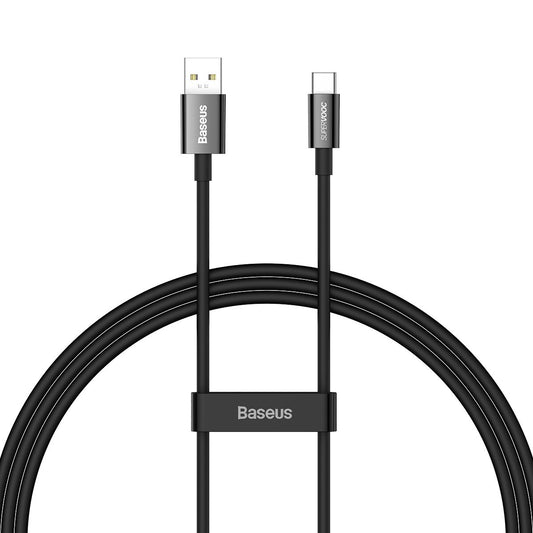 Cavo di ricarica e dati da USB-A a USB-C della serie Superior di Baseus, 65W, 1m, nero 