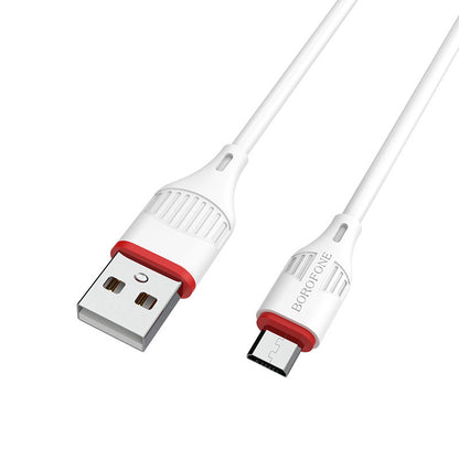 Cavo dati e ricarica USB-A - microUSB Borofone Enjoy BX17, 18W, 1m, bianco 