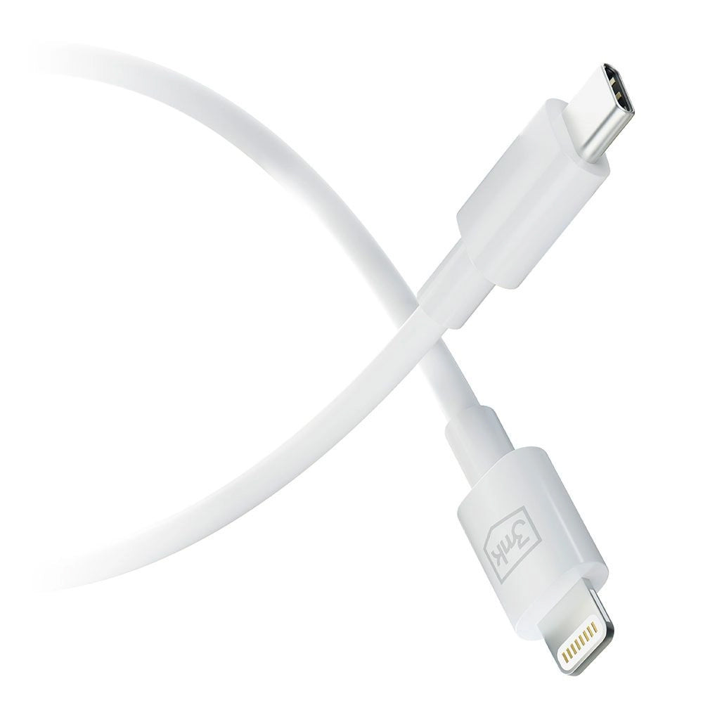 Cavo dati e ricarica USB-C - Lightning 3MK Hyper, 20W, 1,2 m, bianco 