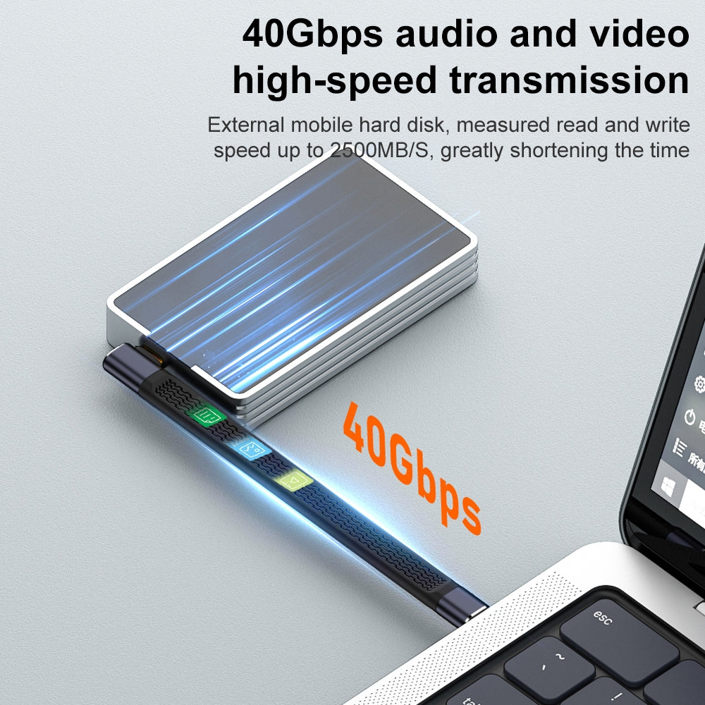 Cavo Dati e Ricarica USB-C - USB-C OEM Angled 8K Video, 240W, 0.15m, Nero