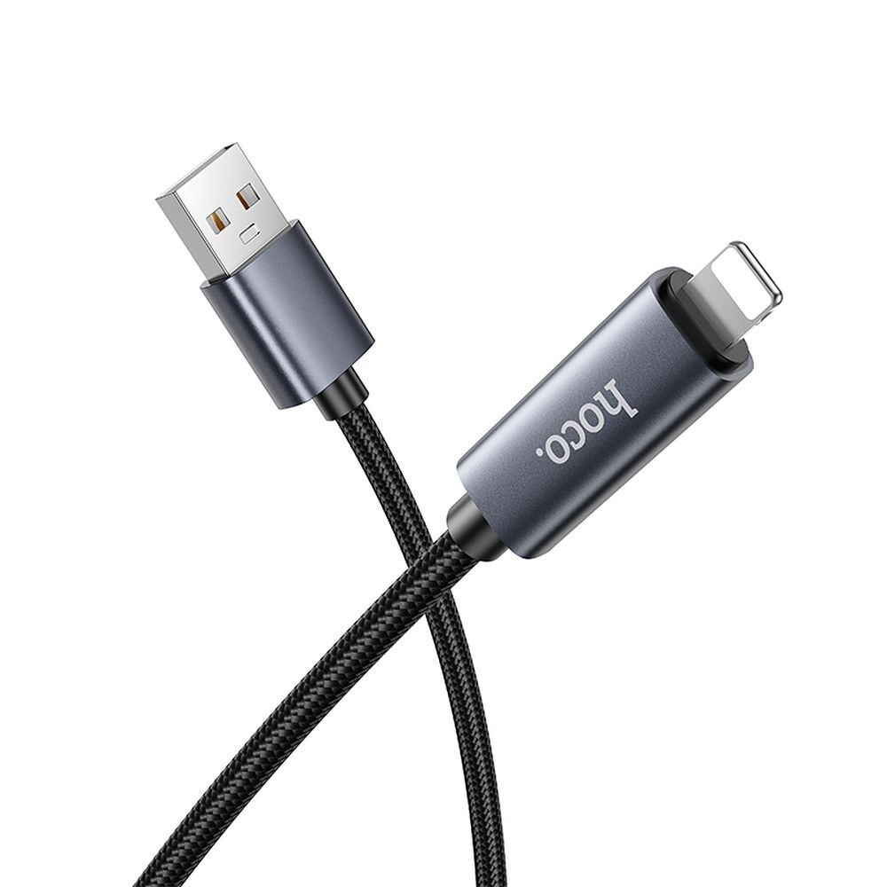 Cavo Dati e Ricarica USB-A - Lightning HOCO Display X112, 18W, 1m, Nero