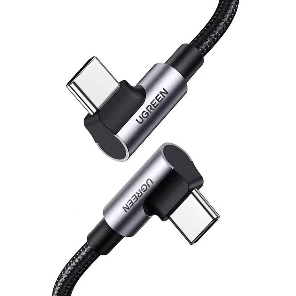 UGREEN US335 Angled USB-C to USB-C Data and Charging Cable, 100W, 2m, Black