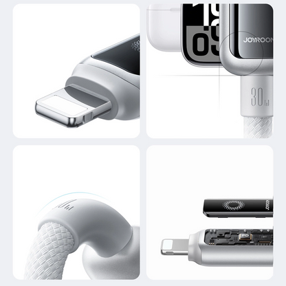 Cavo Dati e Ricarica USB-C - Lightning Joyroom S-A55 StarFlight Display, 30W, 1.2m, Bianco