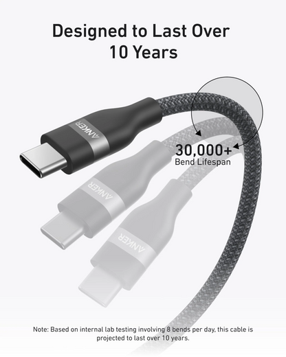 Cavo Dati e Ricarica USB-C - USB-C Anker, 240W, 1.8m, Nero A82E2H12