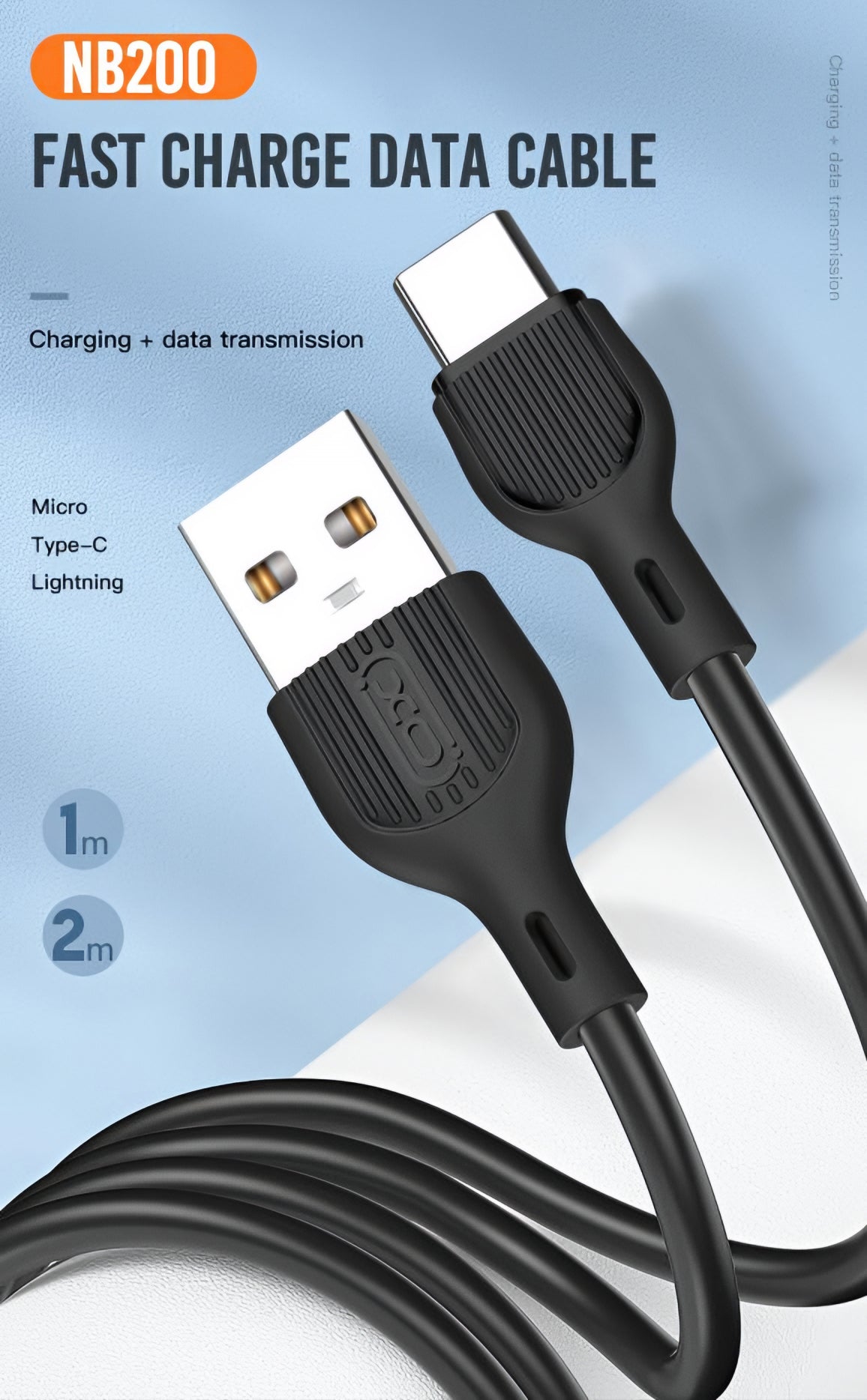 Cavo Dati e Ricarica USB-A - USB-C XO Design NB200, 10W, 1m, Nero