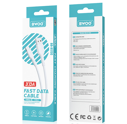Cavo Dati e Ricarica USB-A - USB-C BWOO X172C, 60W, 1m, Bianco