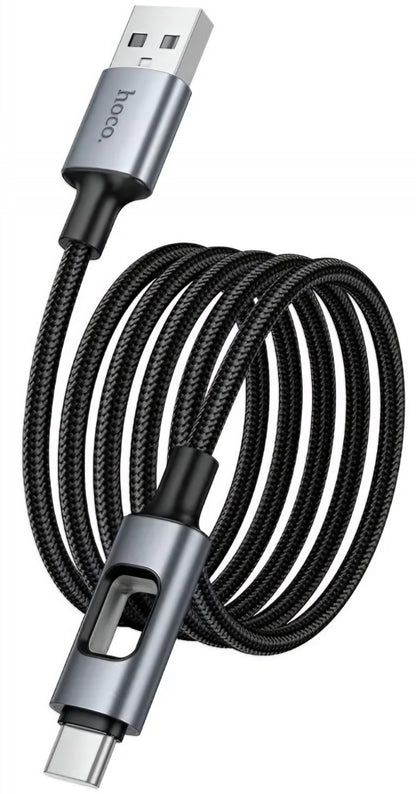 Cavo Dati e Ricarica USB-A - USB-C HOCO U144 Led, 18W, 1.2m, Nero