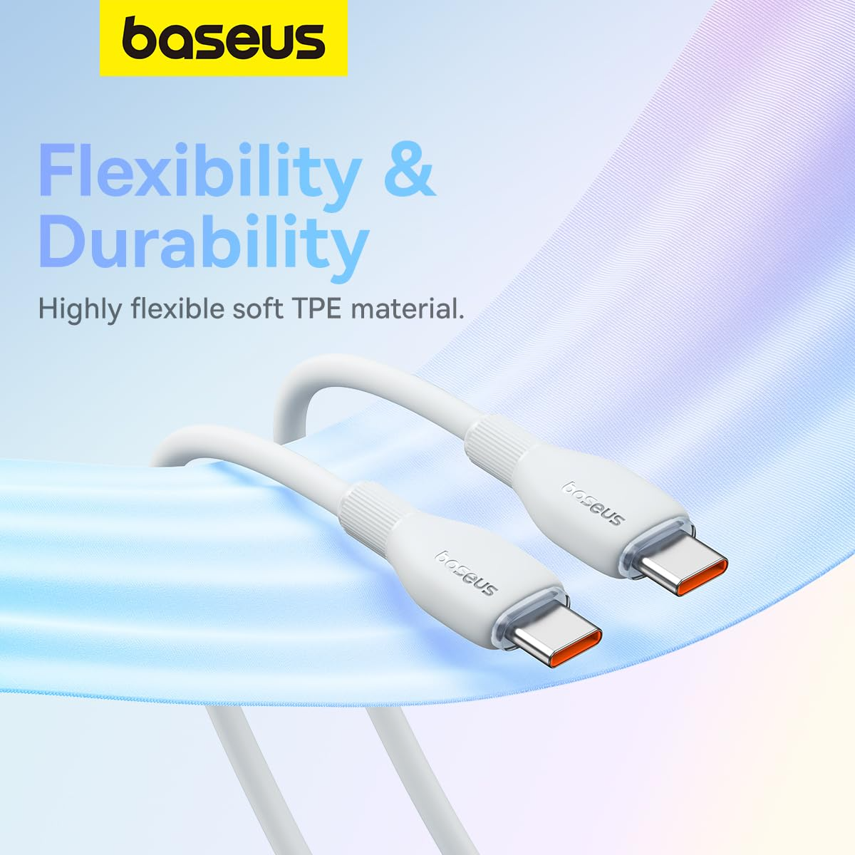 Cavo Dati e Ricarica USB-C - USB-C Baseus Pudding, 100W, 1.2m, Bianco P10355702221-00