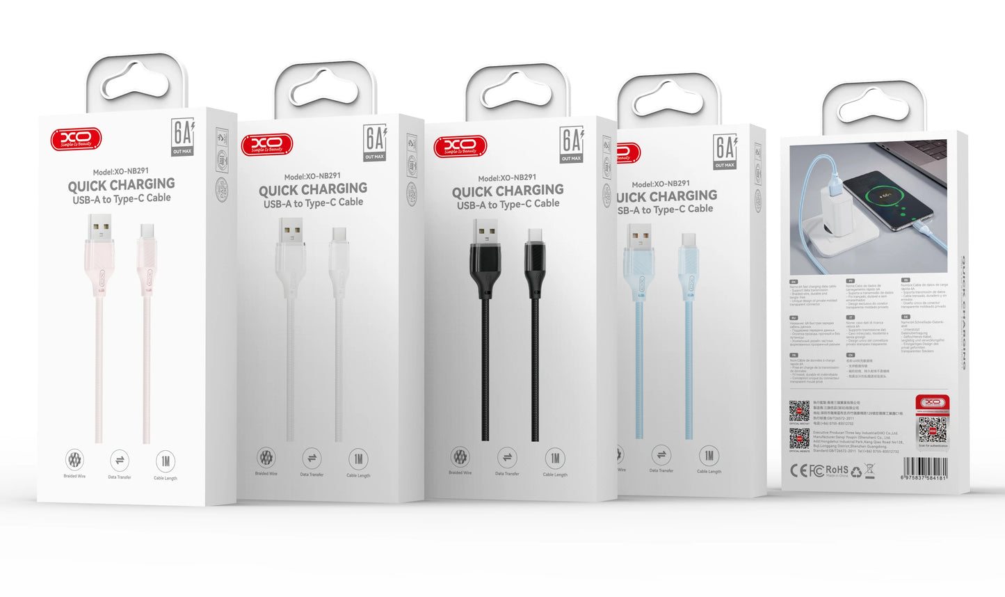USB-A to Lightning Data and Charging Cable XO Design NB291, 18W, 1m, Pink