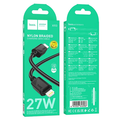 Cavo Dati e Ricarica USB-C - Lightning HOCO X113, 27W, 1m, Nero